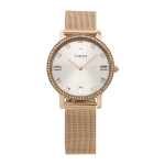 Timexi k&auml;ekell Transcend h&otilde;bedane sihverplaadiga messing, mineraalklaasist kvarts, 34 mm Ameerika kella br&auml;nd TW2W19200 unisex roosa kuld [TIMEX] [kaup] white
