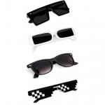 Sheomy Unisex Combo pakkumine 4 tooni prillidega pathan p&auml;ikeseprillid ristk&uuml;lik retro vintage kitsad naised::Mehed , MKN-045