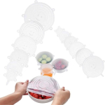 12pcs Couvercles Extensibles Silicone Couvercles Alimentaires R&eacute;Utilisables pour Tasse Bol, dans R&eacute;Frig&eacute;Rateur pour Micro-Onde A200