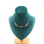 Pierres et Min&eacute;raux. Collier 10 perles Auralite du Canada. Chaine en acier inoxydable Collier femmes, hommes. Taille personnalisabl