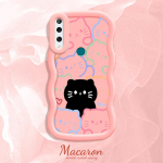 Maalitud mustriga Suure Laine &Auml;&auml;r Pehmest Silikoonist Materjalist Makroon Telefoni&uuml;mbris P&otilde;rutuskindel Kaitsev Kummist Kest iPhone'ile Huawei Honorile Infinixile Tecnole Honor X6A roosa