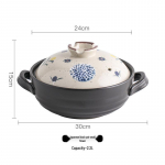 K&otilde;rge temperatuurikindel k&auml;sitsi maalitud Jaapani hautamispott - Keraamiline kastrul kaanega