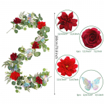 1 tk Seinaaktsentid Peopulmadekoratsioon Kunstlilled Viinapuu Elutruu roheline Lehtp&auml;rik 180cm Kunstlill