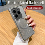 Luksuslik pinnakattega l&ouml;&ouml;gikindel l&auml;bipaistev magnetr&otilde;ngaga telefoni&uuml;mbris Infinix Hot 40 Pro 30 30i 40i 10S NFC Hot 9 Play Glitte pehme kaanega Infinix Hot 40 Pro h&otilde;be