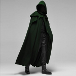 Cosplay Keskaegsed Meeste Kost&uuml;&uuml;mid R&uuml;&uuml;tel Piraat Prints Gooti retro kapuutsiga kuub Keebid Pikad hommikumantlid Jakid Karneval Halloween XL roheline