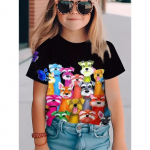 Laste T-s&auml;rk Moodsad ja kvaliteetsed armastuse ja koerakujuliste loomamustriga laste ja naiste l&uuml;hikeste varrukatega T-s&auml;rgid 110