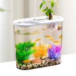 Lauaarv akvaarium akvaascaping konteiner kerge hoiupurk terraarium mini akvaarium koju terrapinile White Lid