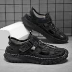 Suvised meeste sandaalid Ehtsast nahast Meeste vabaajajalatsid Meeste Meeste Nahast Sandaalid Meestele Rannajalatsid Rooma meeste kingad 38