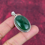 Aventuriin Google Krna 925 Prooviga H&otilde;be Ripats, K&auml;sitsi Valmistatud V&auml;&auml;riskiviga Ripats , Kingitus Emale Antiikne Ehtekunst 1.73 Inches roheline