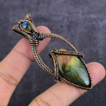 Labradorite Handmade Copper Wire Wrap Jewelry Pendant 3.07 j7q15