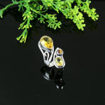 Citrine Handmade 925 Sterling Silver Jewelry Ring Size 10.5 l9s08