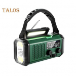 AM/FM Raadio taskulambi, SOS-alarmi, kompassiga. Kompaktne, veekindel, p&auml;ikesetoitel, k&auml;siv&auml;ndaga, h&auml;daolukorra ilmaradio. EU roheline