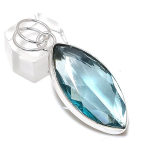 Natural Blue Topaz Gemstone 925 Sterling Silver Jewelry Pendant 2.17 z8y19