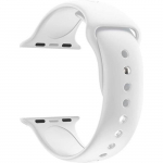 K&auml;ev&otilde;ru &uuml;hilduv Apple Watch 42mm 44mm 45mm 49mm Seeria 8 7 6 5 4 3 2 1 SE Ultra - Suurus L - Pehme valge silikoon Phonillico&reg;
