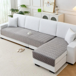 Paks flanellveluur L-kujuline diivanikate libisemiskindel libisev pealiskate istme diivanikate diivanir&auml;tik elutoa sisustuse jaoks 90x180cm tumehall v&auml;rv