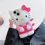 iPhone 11 12 mini 13 Pro 14 Plus 15 16 Pro Max XS XR X 7 8 SE 2020 jaoks Hello Kitty 3D silikoonist pehme telefoni&uuml;mbris For iPhone 15Pro Max