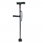 double Handle Cane with Alarm LED Light Adjustable Crutch Elderly Walking Stick for Outdoor Color Box