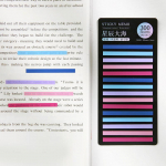 300 lehte Vikerkaarev&auml;rviline Indeksiga M&auml;rkmepadi Eriti &Otilde;hukesed Kleepuvad Fluorestseeruvad L&auml;bipaistvad M&auml;rkmete Indeksi Kleebised Kleepuv Silt Koolitarbed Kawaii Kirjatarbed