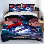 3D Jujutsu Kaisen Anime Multikas Tekikate Komplekt HD Tekikate Laste Voodipesu Komplektid Voodipesu Magamistoa Dekoor Baby 120x150cm gray