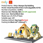 WANGE Egiptus Giza Suur P&uuml;ramiid-Kairo Ehitusoaas MOC M&auml;nguasi Hariduslik Ehitusplokkide Komplekt Lastekingitus Nr.4210