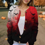 Naiste mood tr&uuml;kitud pikkade varrukatega kootud kardiganist n&ouml;&ouml;biga sulejope L