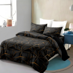 Geomeetriline Joonte Ruudustik Muster 3D Tr&uuml;kiga Tekikott Kogu Hooajaks Pehme Voodipesukate Padjap&uuml;&uuml;r Luksuslik Kodutekstiil Voodipesukomplektid EU single(135x200cm)