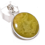 Swiss Green Opal Gemstone Handmade 925 Sterling Silver Pendant 1.85 z0f93