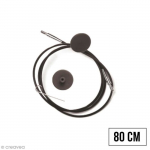 C&acirc;ble pour aiguille interchangeable - KNITPRO - n&deg;20 - 80 cm - Noir - Droit