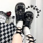 Naiste K&otilde;rged Kingad Lolita Kingad Platvormiga Mary Jane Kingad T&auml;hega Pandlaga Rihmaga Mary Janes Naistele Ristseotud T&uuml;drukute Neetidega Vabaaja Kingad Kawaii 35 must