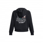 Under Armour Raske kaaluga frotee koomiksikirjadega logoprindiga kapuutsiga naiste topp must 1379834-001 XS