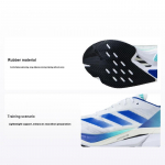 Adidas Adizero Boston 12 Mugavad Kerged P&otilde;rutust Summutavad Libisemisvastased Vastupidavad Toetavad Jooksukingad Unisex Tossud Valge Sinine JR2731 36