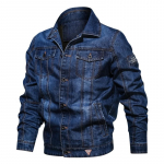 Meeste Klassikaline Denim Trucker Jakk &Uuml;ler&otilde;ivad Vintage Jeansijakk Puuvillane &Uuml;ler&otilde;ivad Mantel Pikkade Varrukatega Nuppudega Tavaline L&otilde;ige Meeste Cowboy Denim Jakid L helesinine v&auml;rv