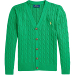Polo Ralph Lauren Kampsun FW24 &Uuml;hev&auml;rviline V-kaelus Logo tikand &Uuml;he n&ouml;&ouml;pkinnis Pikkade varrukatega Laste kampsun Roheline CWPOSWEY6820533-300 L