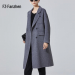 Women's 100% Wool Mid-length Elegant Overcoat M