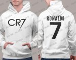 Ronaldo 7 Tr&uuml;kiga Huppar Retro Street Dressipluus Top S&uuml;gis Naistele Meestele Vabaaja Pullover Puuvillane Spordi Huppariga Meeste R&otilde;ivad Streetwear S white