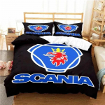 Scania Veoki Logo Voodipesukomplekt Poisid T&uuml;drukud &Uuml;hekohaline Kuninganna Suurus Tekikott Padjap&uuml;&uuml;r Voodi Lapsed T&auml;iskasvanud Mood Kodutekstiil 70x133cm 2pcs