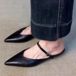 Mood 2025 Uus Suvi Naiste Varbaid Katvad Muulad Sandaalid Moodsad Madalad Slip-On Slaidid Kingad Mugavad Naiste Jalatsid 35 must
