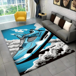 HD Tr&uuml;kiga Moodsad Korvpallijalatsid Vaip Magamistoa Elutoa Esiku Pikk Riba Vaip Libisemisvastane Vaip Diivani Uksematt Koduvaip 50x80cm (20x31in)
