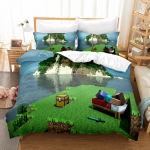 3D digitaaltr&uuml;kiga voodikate kolmeosaline Minecrafti m&auml;ngu laste multikas AU Sing140*210cm