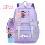 2 tk/komplekt Uus K-popi tr&uuml;kitud seljakott 750 ml veepudel Suure mahutavusega reisikott teismelisele t&uuml;drukule poisile veekindel koolikott lapse kingitus Rucksack