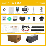 12V24V auto diiselk&uuml;ttekeha LCD kaugjuhtimispuldi l&uuml;liti 5-8KW parkimisk&uuml;ttekeha plastkest kolmesuunalise ja ingliskeelse kasutusjuhendiga