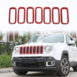 7pcs Red Front Grille ert Grill Guard Cover Trim for Jeep Renegade 2016 17 18