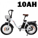 750W linnaelektriratas DRVETION CT20 48V10/15/20Ah, 20&times;4.0 paksude rehvidega e-ratas, kokkupandav disain, korv linnaelanikule ja v&auml;litingimustesse Disc brake Bike+10Ah Battery(Split Shipment) valge