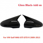 2x s&uuml;sinikukiirgusest k&uuml;ljapeegli katted VW-le Volkswagen Golf 6 MK6 GTI GTD 2009-2013 k&uuml;ljepoolse tahavaatepeegli katted Gloss Black-Add on