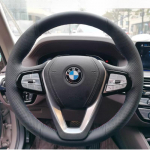 For BMW G20 G21 G30 G31 G32 X3 X4 G02 X5 G05 X7 G07 Z4 Hand-stitched peach wood grain Leather Car Steering Wheel Cover 1