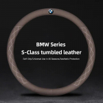 -Car Ultra-Thin Suede Steering Wheel Cover Anti Slip Sweat Proof Protective Cover For BMW E46 E90 E60 F30 F10 E39 i3 i4 X4 X2 X3 BMW-YX-Brown