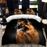 Saksa lambakoera tekikott King Queen 3D armsa koera mustriga voodipesukomplekt lastele poistele t&uuml;drukutele armsa lemmiklooma kutsika pehme lohukott EU single(135x200cm)