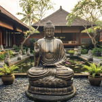 Buddha kuju 1,5 m pronks kuldse viimistlusega mediteeriv aeda
