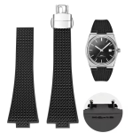Tissot PRX T137 FKM Super player Kella jaoks 11mm 12mm Meeste ja Naiste K&auml;ev&otilde;ru Fluoroelastomeerist K&auml;epael Kiirvabastusega Kellariba 11mm black