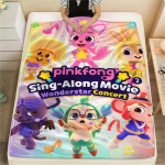 1 tk Pinkfongi tr&uuml;kiga flanelltekk, K&otilde;rge kvaliteet, Mugav k&otilde;ikidel aastaaegadel, Kodu kaunistus, Soojus ja mugavus, T&auml;iuslik j&otilde;ulukingituseks110 130cm x 150cm